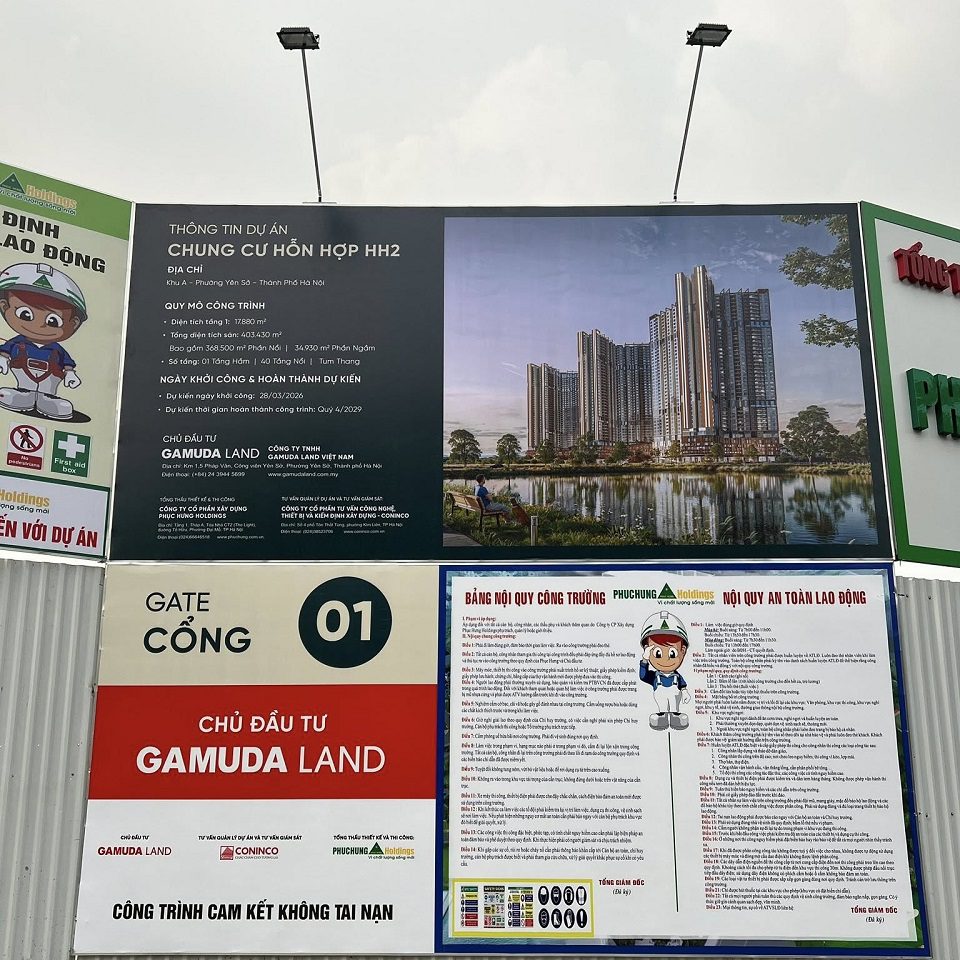 bảng công trường dự án central residence